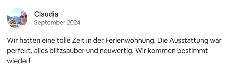 Gästebewertung Airbnb