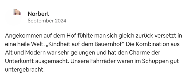 Gästebewertung Airbnb